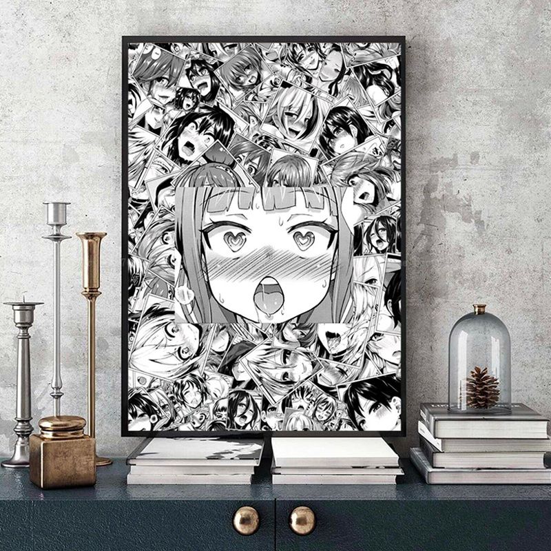 A Ahegao Manga Girl Vintage Posters Sticky Decoracion Painting Wall Art White Kraft Paper Home Decor 2 - Anime Posters Shop