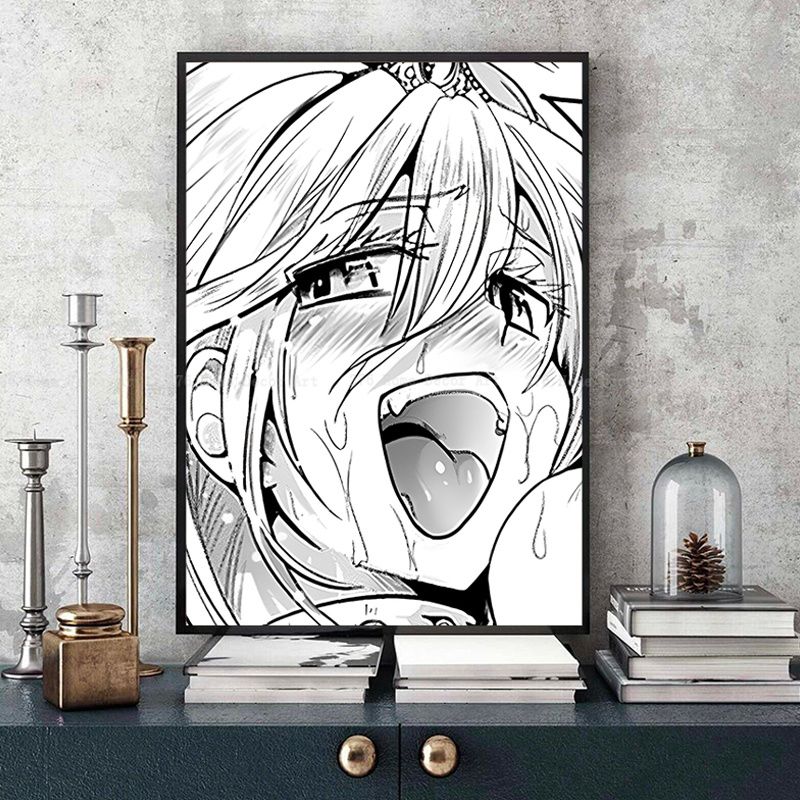 A Ahegao Manga Girl Vintage Posters Sticky Decoracion Painting Wall Art White Kraft Paper Home Decor 5 - Anime Posters Shop