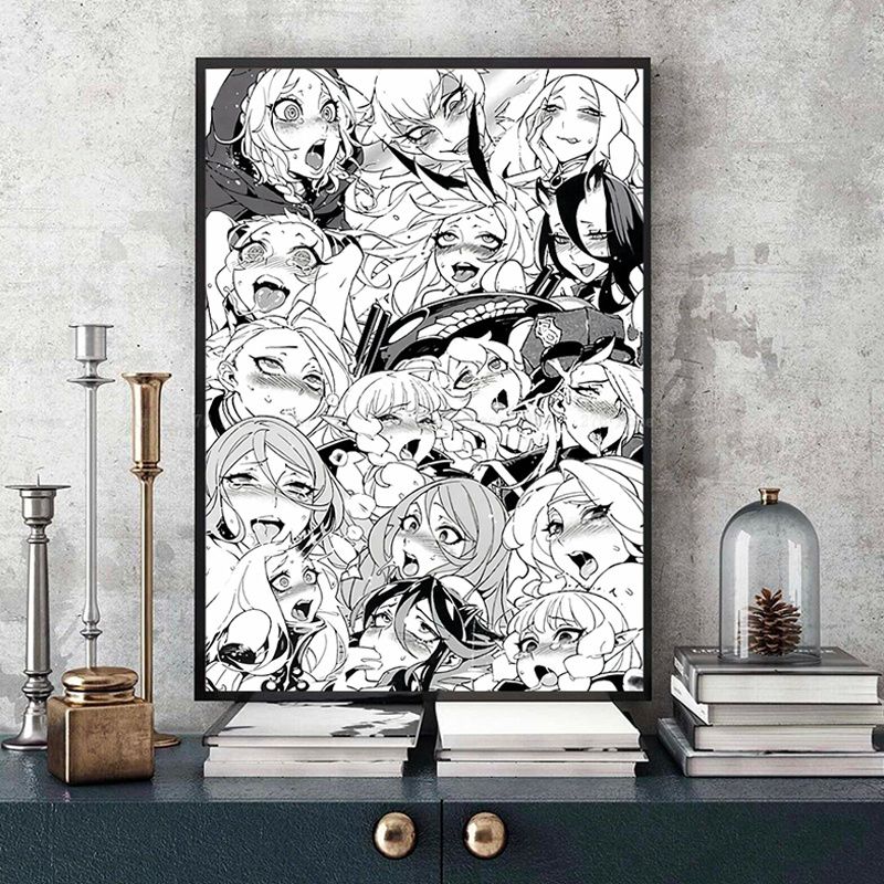 A Ahegao Manga Girl Vintage Posters Sticky Decoracion Painting Wall Art White Kraft Paper Home Decor 7 - Anime Posters Shop