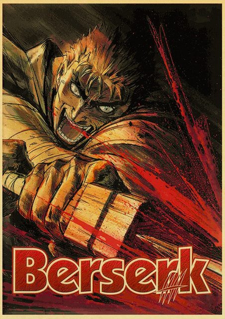 BERSERK Posters Retro Kraft Paper Vintage Room Home Bar Cafe Decor Aesthetic Art Wall Painting.jpg 640x640 10 - Anime Posters Shop