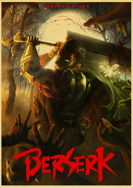 BERSERK Posters Retro Kraft Paper Vintage Room Home Bar Cafe Decor Aesthetic Art Wall Painting.jpg 640x640 12 - Anime Posters Shop