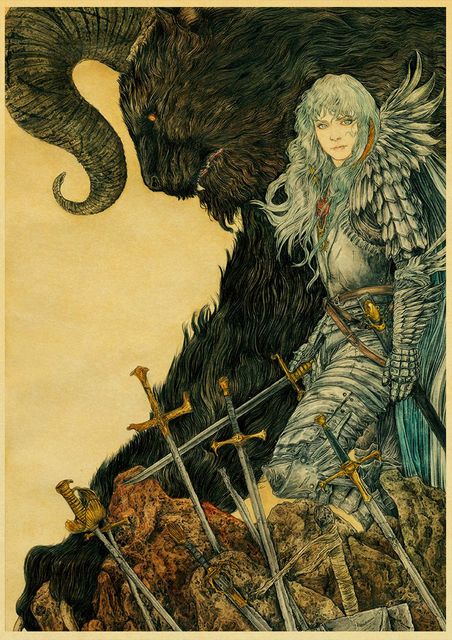 BERSERK Posters Retro Kraft Paper Vintage Room Home Bar Cafe Decor Aesthetic Art Wall Painting.jpg 640x640 18 - Anime Posters Shop