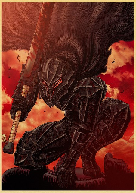 BERSERK Posters Retro Kraft Paper Vintage Room Home Bar Cafe Decor Aesthetic Art Wall Painting.jpg 640x640 19 - Anime Posters Shop