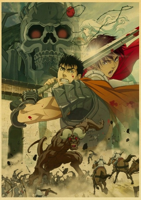BERSERK Posters Retro Kraft Paper Vintage Room Home Bar Cafe Decor Aesthetic Art Wall Painting.jpg 640x640 21 - Anime Posters Shop
