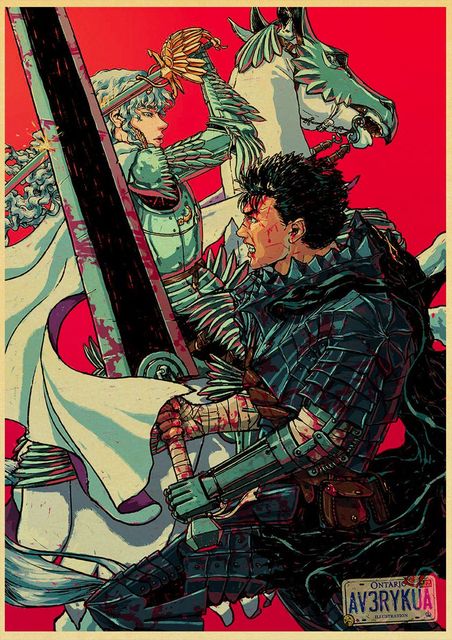 BERSERK Posters Retro Kraft Paper Vintage Room Home Bar Cafe Decor Aesthetic Art Wall Painting.jpg 640x640 29 - Anime Posters Shop