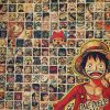 DLKKLB Classic One Piece Poster Bedroom Dormitory Wall Sticker Retro Home Room Decor Art Painting 51x36cm 2 - Anime Posters Shop