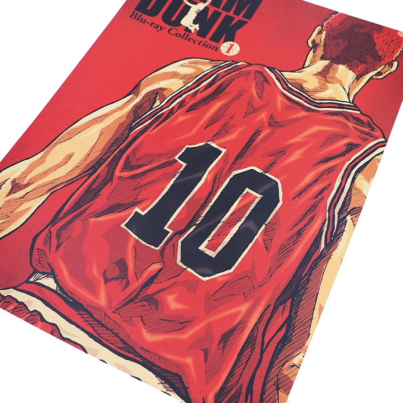 DLKKLB Comic Slam Dunk Basketball Vintage Kraft Paper Room Decor Retro Poster Home Decorative Painting 51x36cm 1 - Anime Posters Shop