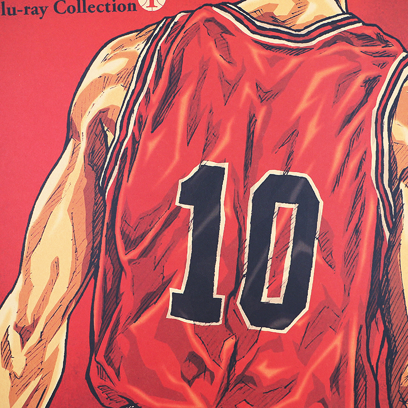 DLKKLB Comic Slam Dunk Basketball Vintage Kraft Paper Room Decor Retro Poster Home Decorative Painting 51x36cm 3 - Anime Posters Shop