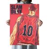 DLKKLB Comic Slam Dunk Basketball Vintage Kraft Paper Room Decor Retro Poster Home Decorative Painting 51x36cm 6 - Anime Posters Shop