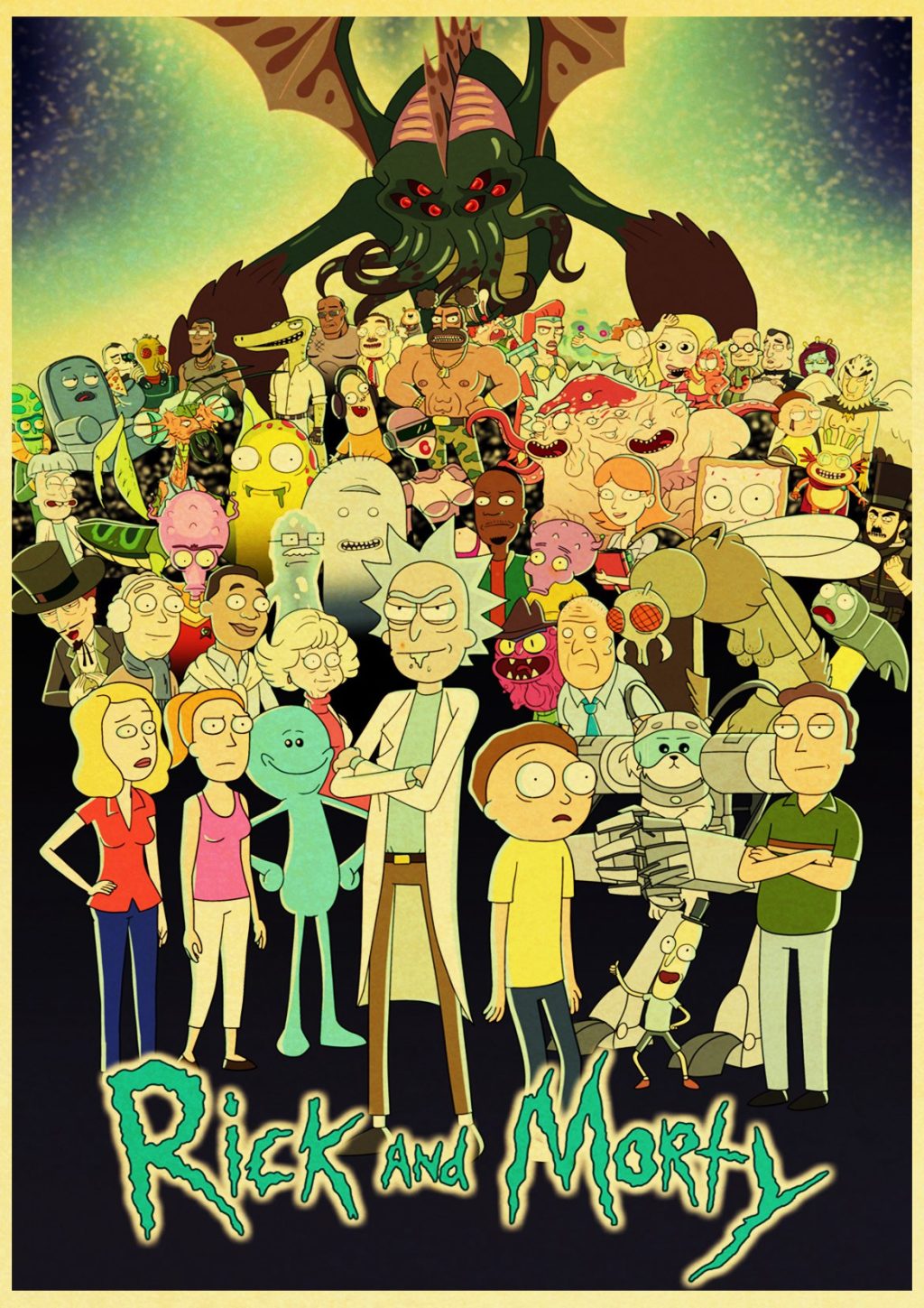 European and American popular anime Rick retro art poster home Decoration bedroom decoration Painting Wall Art 12 - Anime Posters Shop