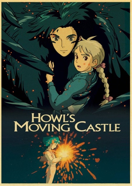 Howl s Moving Castle Hayao Miyazaki Cartoon Movie High Quality Vintage Poster Canvas Prints Wall Decor.jpg 640x640 1 - Anime Posters Shop