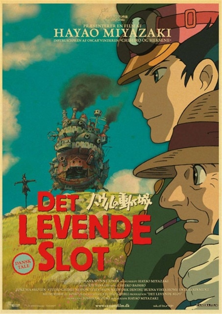 Howl s Moving Castle Hayao Miyazaki Cartoon Movie High Quality Vintage Poster Canvas Prints Wall Decor.jpg 640x640 9 - Anime Posters Shop