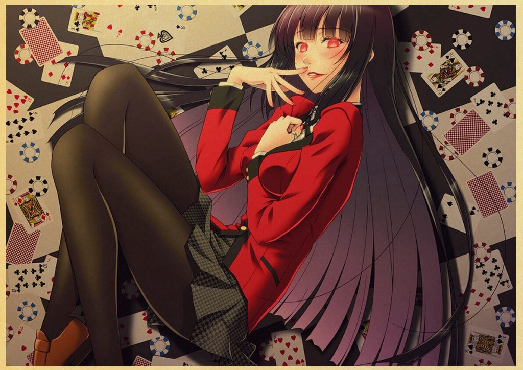 Kakegurui Retro Poster Japanese Anime Poster Decoration Bedroom Living Room Kraft Paper Poster High Quality Wall 26 - Anime Posters Shop