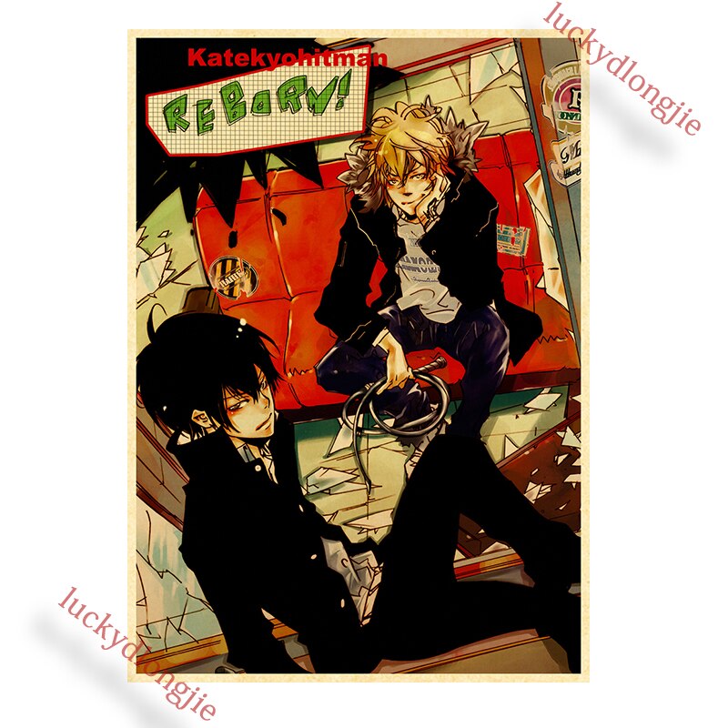 Katekyo Hitman Reborn Poster Anime Wall Vintage Kraft Paper Posters Decor For Home Room Pictur And 12 - Anime Posters Shop