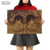 TIE LER Popular Classic Japanese Anime Attack on Titan Home Decor Retro Poster Prints Kraft Paper - Anime Posters Shop