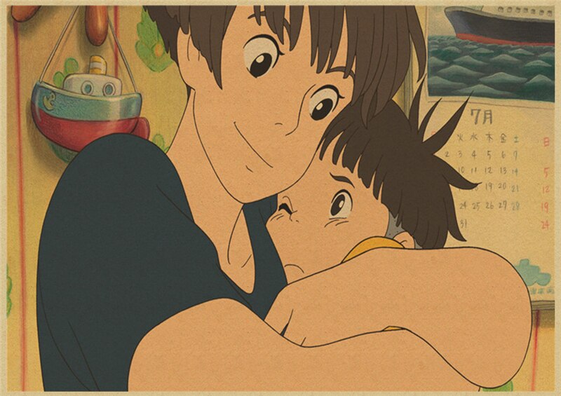 Vintage Posters Ponyo On The Cliff Hayao Miyazaki Poster Home Decor Wall Sticker Retro Decorative Painting 11 - Anime Posters Shop