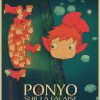Vintage Posters Ponyo On The Cliff Hayao Miyazaki Poster Home Decor Wall Sticker Retro Decorative Painting 15 - Anime Posters Shop