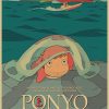 Vintage Posters Ponyo On The Cliff Hayao Miyazaki Poster Home Decor Wall Sticker Retro Decorative Painting 17 - Anime Posters Shop