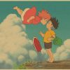 Vintage Posters Ponyo On The Cliff Hayao Miyazaki Poster Home Decor Wall Sticker Retro Decorative Painting 2 - Anime Posters Shop