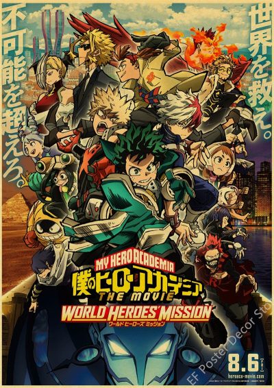 Anime My Hero Academia World Mission Kraft Poster